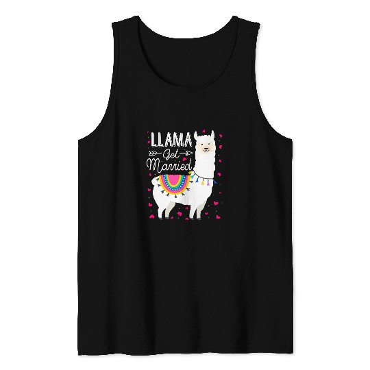 Llama Pet Bride Bachelorette Party Get Married Funny Wedding Tank Tops