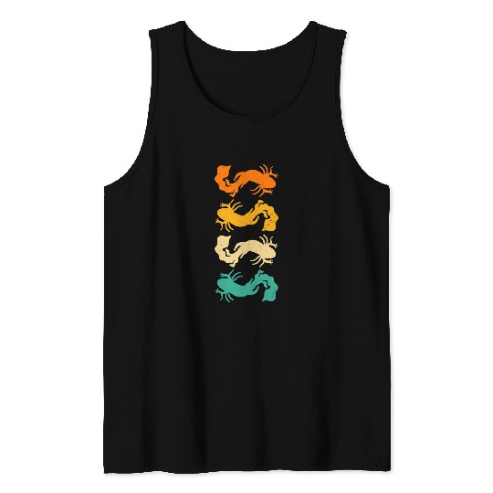 Axolotls Pet Retro Graphic Axolotls Kawaii Mexican Salamander Amphibian 5 26 Tank Tops