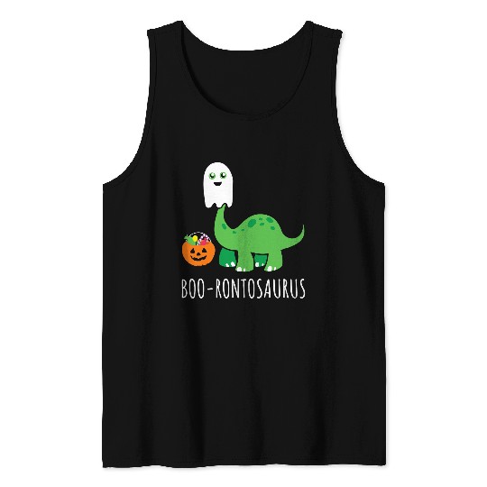 Dinosaur Pet Halloween Dinosaur Brontosaurus BooRontosaurus Tank Tops