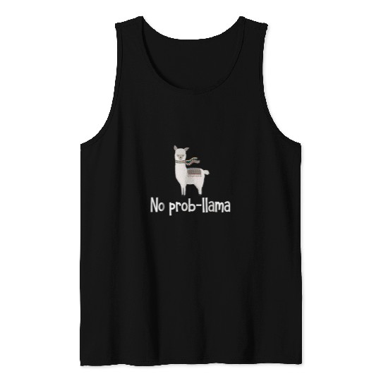 Llama Pet No ProbLlama Cute Llama Alpaca Funny Graphic Plus Size Tank Tops