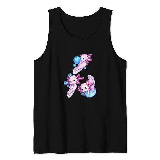 Axolotls Pet Kawaii Funny Axolotls Salamander For Boys Kids Girls Tank Tops