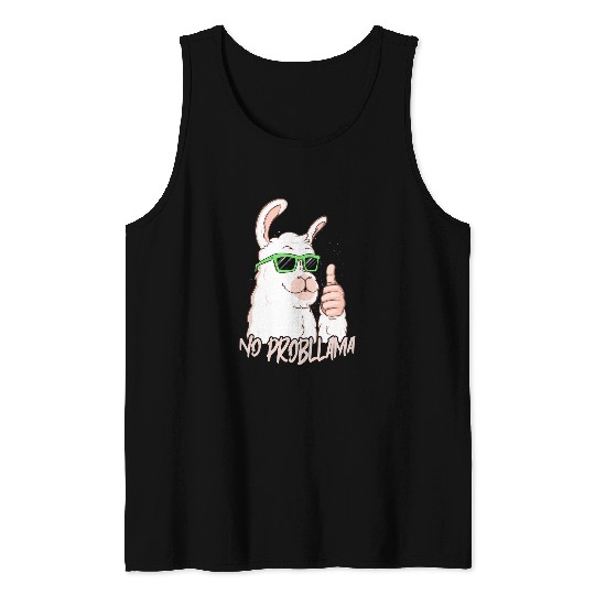 Llama Pet No Probllama Cool Sunglasses Animal Llama Alpaca Hipster Tank Tops