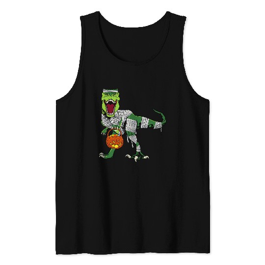 Dinosaur Pet Halloween Dinosaur Gift Pumpkin TRex Zombie Tyrannosaurus Tank Tops