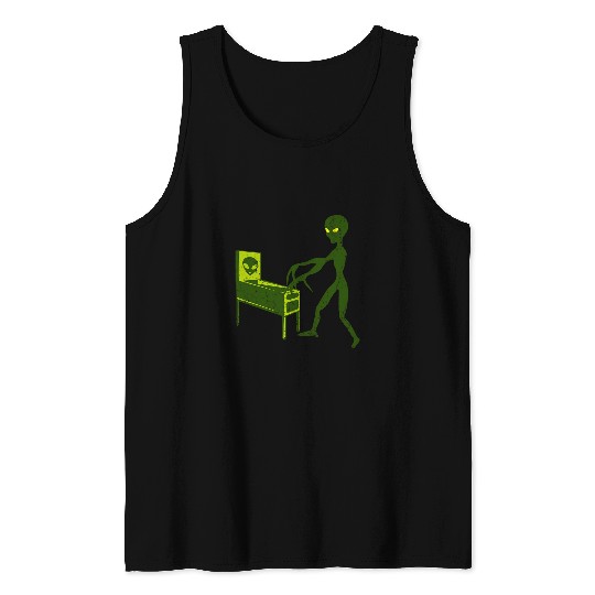 Aliens UFO Space Party PINBALL GAME Ancient Alien Theorist Tank Tops