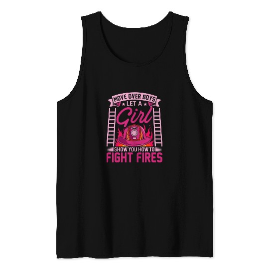 Firewoman Firefighter Women Volunteer Firefighting Rescuer Tank Tops
