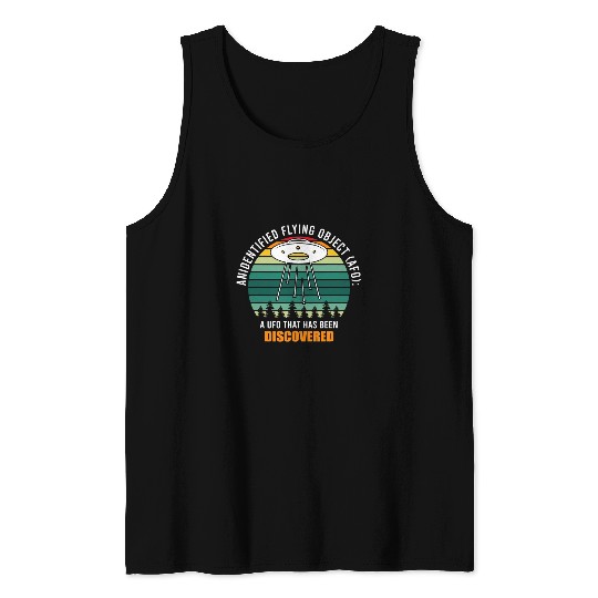 Aliens UFO Abduction Area 51 Anidentified Object AFO Pun Tank Tops