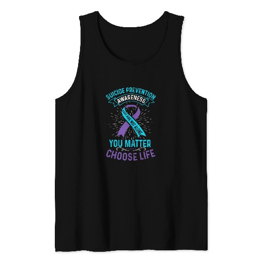 suicides Prevention 988 Ribbon You Are Not Alone Choose Life Tank Tops