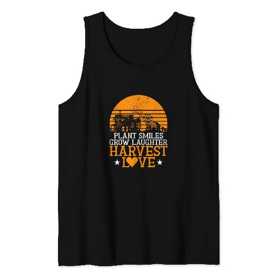 Plant Smiles grow laughter Harvest Life Farm Tank Tops