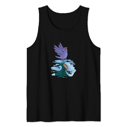 Dragon Pet Parrot 2Dragon Reflection I Violet Indian Ringneck Tank Tops