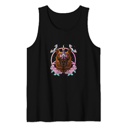 Llama Pet Pastel Goth Alpaca Pagan Creepy Menhera Alpaca Tank Tops