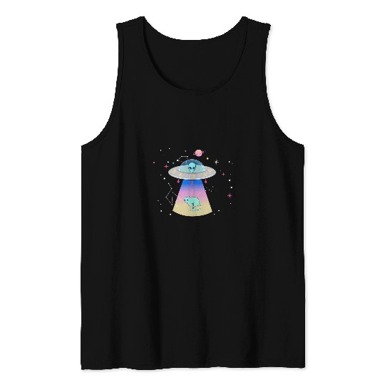 Aliens UFO Abduction Area 51 Cute Aesthetic Pastel Goth Tank Tops