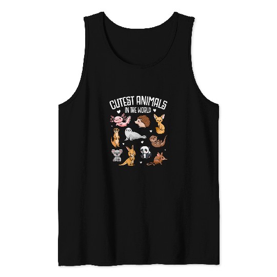Axolotls Pet Cute Animals Axolotls Seal Meerkat Fennec Fox Panda Tank Tops