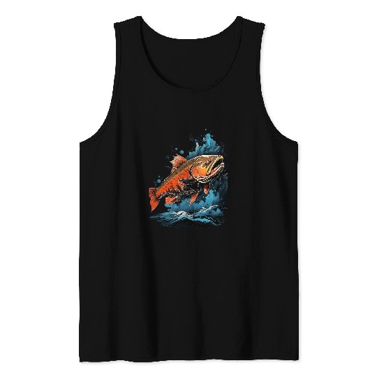 Fishing Fun Fly Fishing Arctic Char Brook Trout Fish 13 Tank Tops