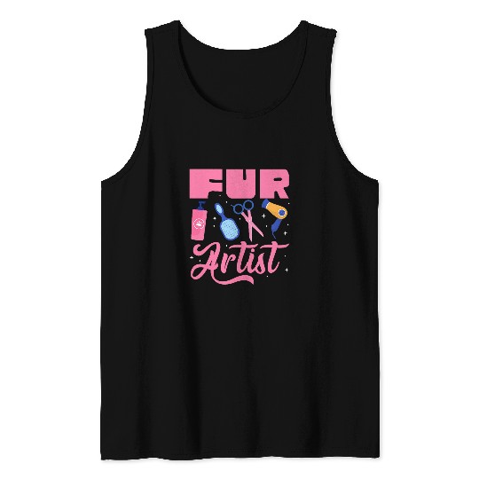Fur Artist Dog Groomer Grooming Pet Puppy Care Groom Tank Tops