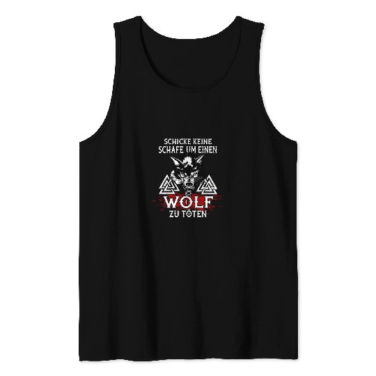 Coyote Mammal Viking Lieber ein wolfs Odin als ein Lamb God Walhalla Tank Tops