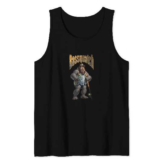 Bigfoot Pet Fisherman Bassquatch Bass Fishing Walleye Trout Fish Tank Tops