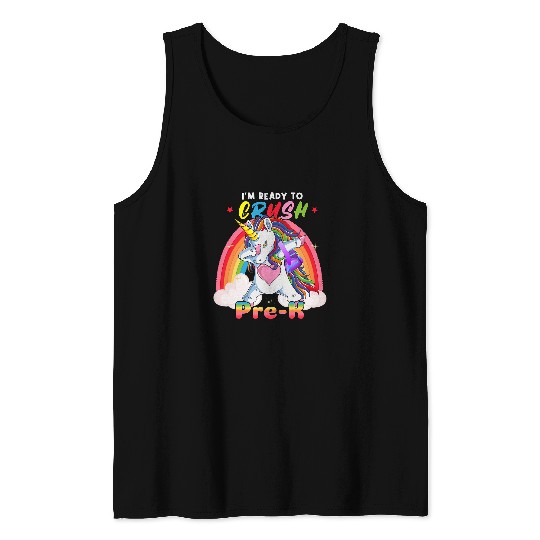Unicorn Pet Pre K Pre School Back to School  Unicorn Rainbow Tank Tops