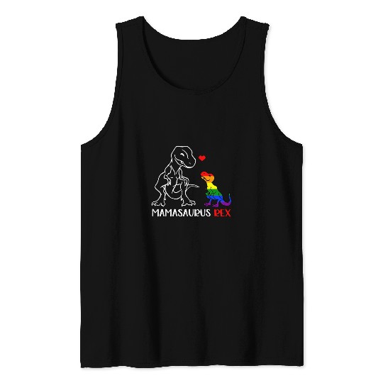 Dinosaur Pet LGBT Mamasaurus rexs T rexs Dinosaur Proud Mom LGBT Pride Tank Tops