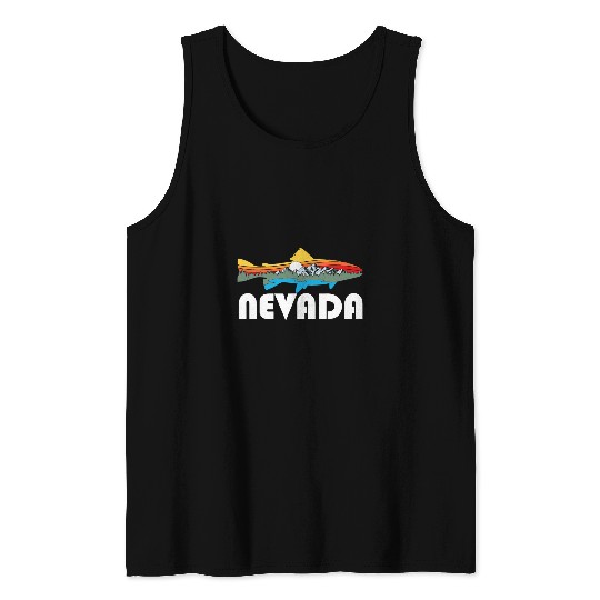 Fishing Fun Nevada Artistic Trout Nature Outdoor Fish Fishing Tank Tops
