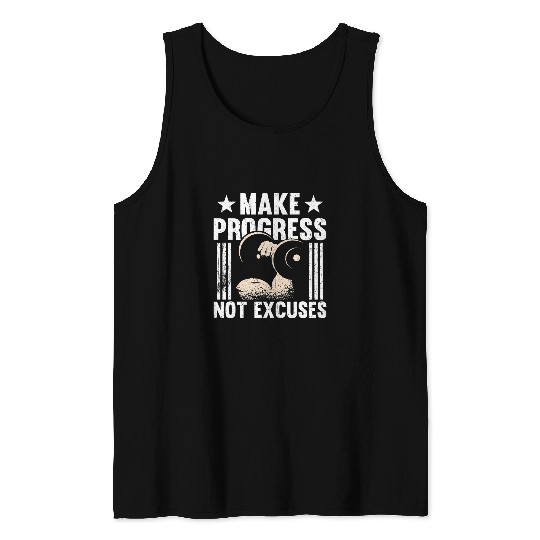 Make Progress Not Excuses Fitness Personal Trainer Gym Tank Tops