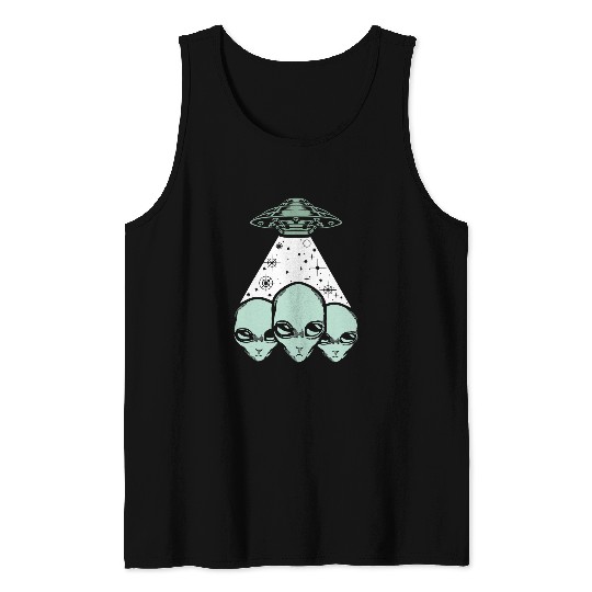 Aliens UFO Abduction Alien Cryptid Pseudoscience Expert Tank Tops