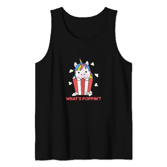 Unicorn Pet Popcorn Whats Poppin Funny Unicorns Cinema Evening Tank Tops
