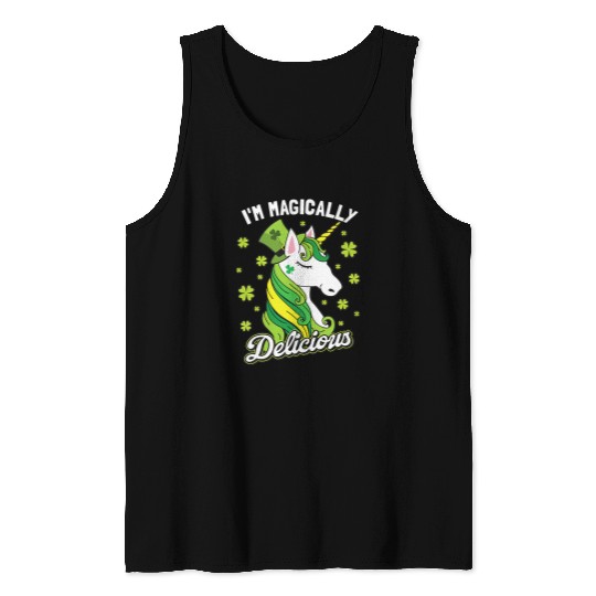 Unicorn Pet Im Magically Delicious St Patricks Day Tank Tops