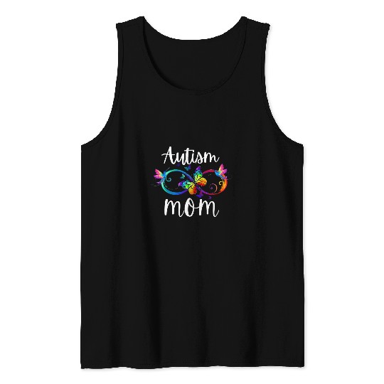 Autism Puzzle Mom Neurodiversity ADHD ASD Tank Tops