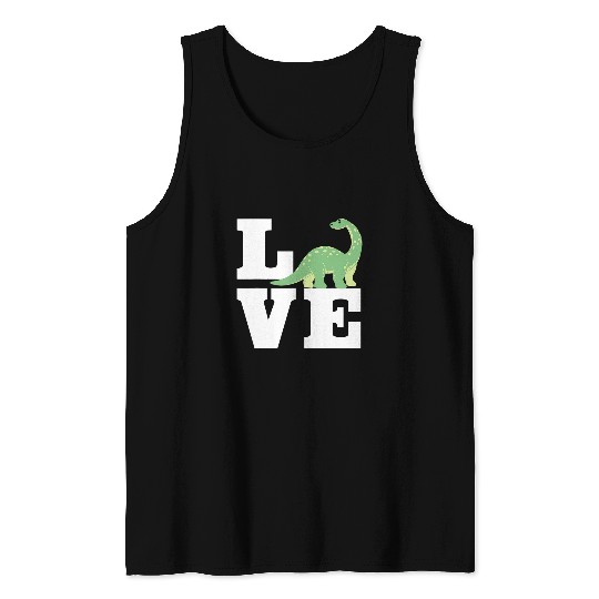 Dinosaur Pet Love Brontosaurus Design Primeval Creatures Tank Tops