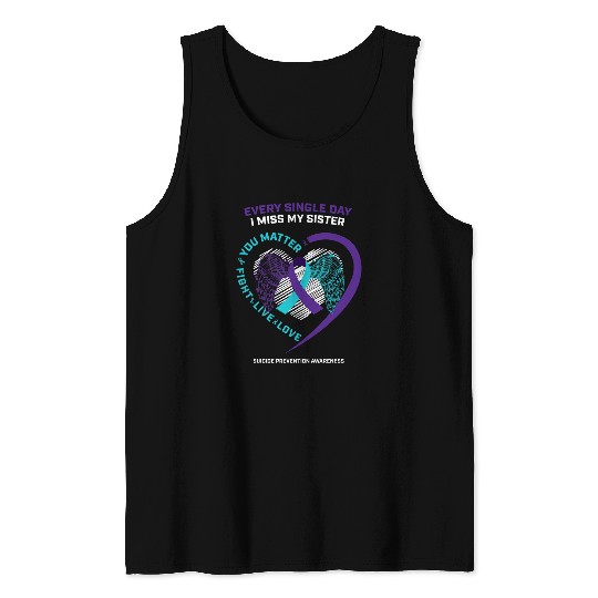 suicides Prevention 988 Ribbon You Matter Semicolon Sister Tank Tops