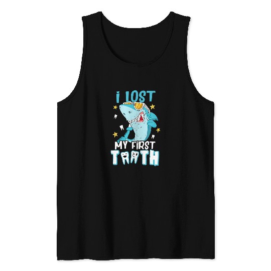 Shark Pet Kids Kids Funny Tooth Fairy Cute Shark I Lost My First Tooth Tank Tops