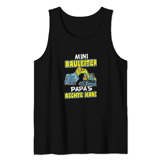 Excavator Fun Mini Construction Manager Papas Right Hand Bauherr Construction Site Tank Tops