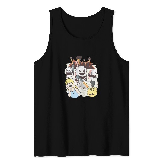 Aliens UFO Sushi 2Nigiri Attack From Mars vintages Japanese Tank Tops
