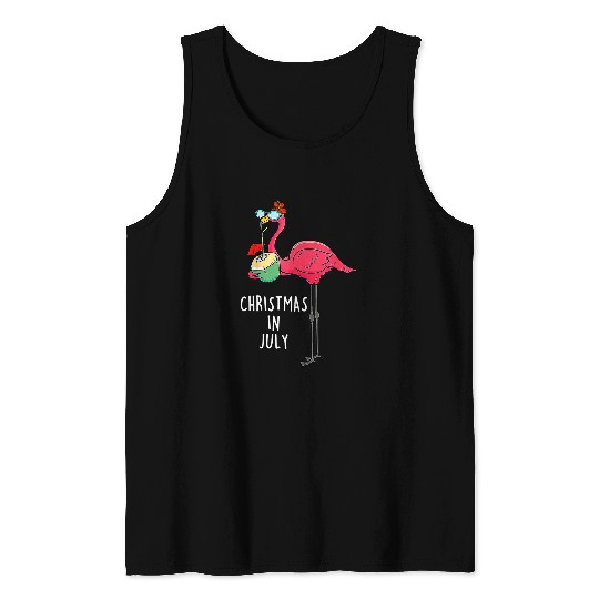 Flamingo Pet Tropical Pink Flamingo Hawaii Summer xmass Christmas In July Tank Tops