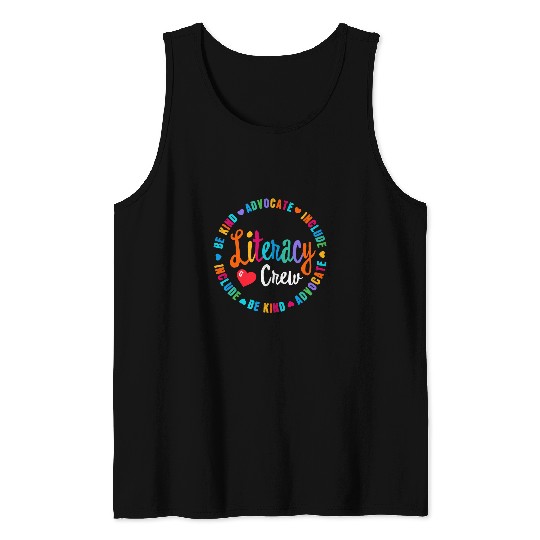 Book Fun Reading Teacher Back School Special Literacy Coachs Squad 6 Tank Tops