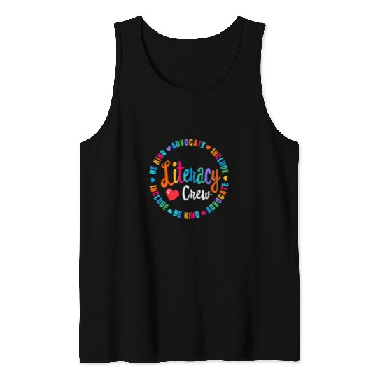 Book Fun Reading Teacher Back School Special Literacy Coachs Squad 6 Tank Tops