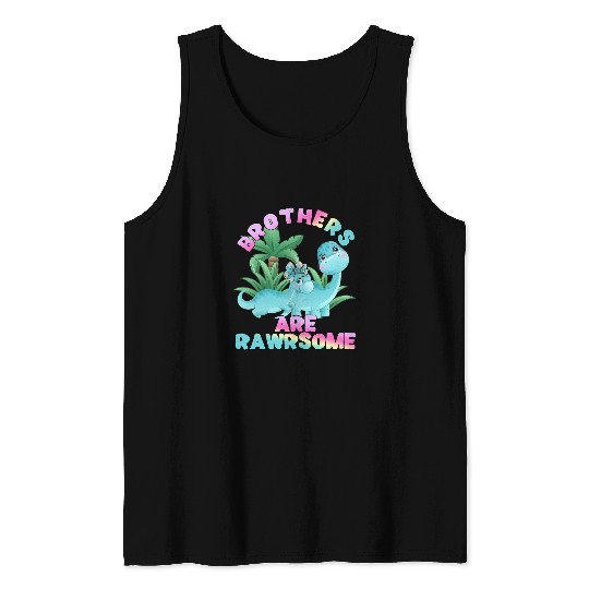 Dinosaur Pet Little Sister Big Brother Are Rawrsome Matching Kid Tank Tops