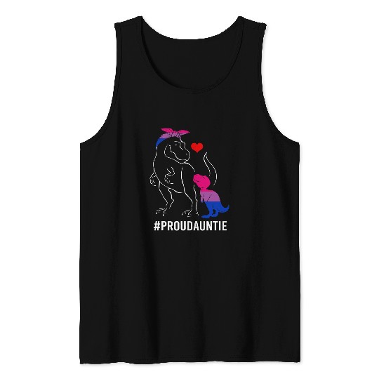 Dinosaur Pet LGBT Proud Auntie Dinosaur T rexs Mama Bisexual Pride Tank Tops