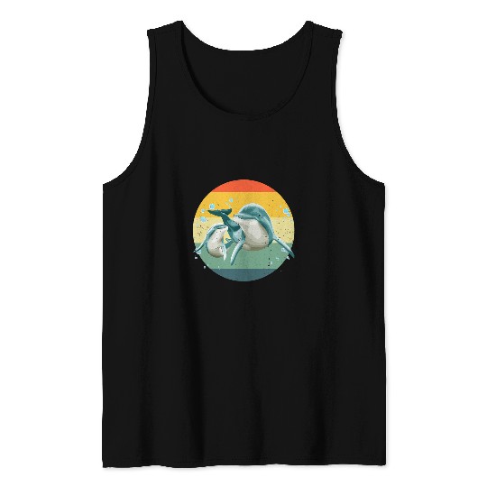 Dolphin Pet Gift Cool Dolphin For Men Women Dolphins Zookeeper Animal Vintage 9 Tank Tops