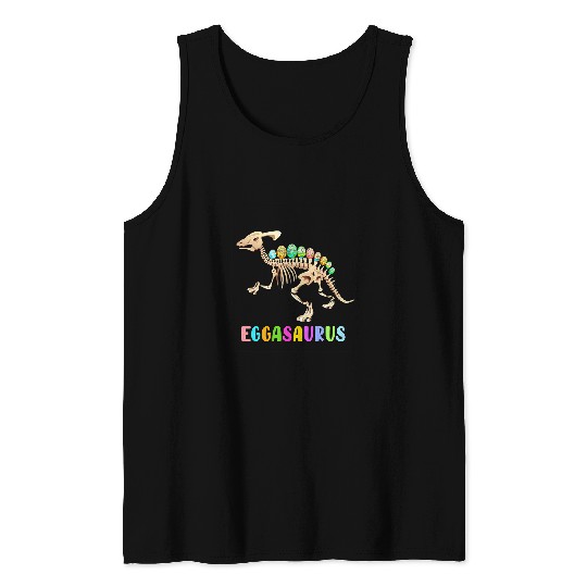 Dinosaur Pet Skull Kids Easter Dino Egg Hunt Dinosaur Skeletons Eggasaurus 2 Tank Tops