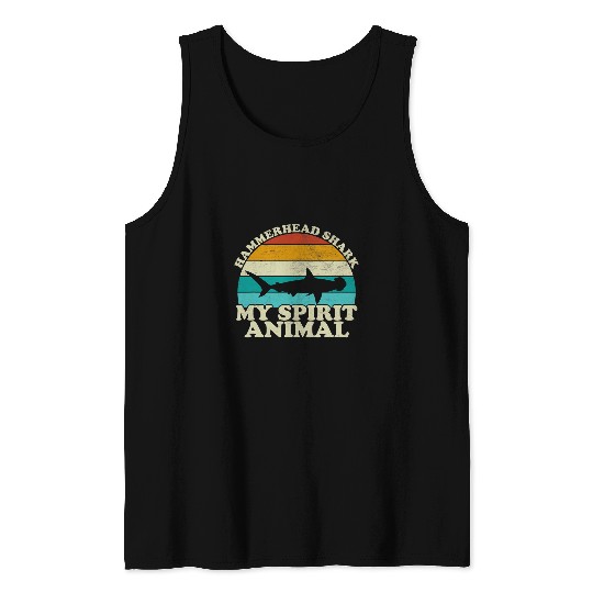 Fishing Fun Ocean Shark Fishing Hammerhead Shark My Spirit Animal vintages Fish Fishing Tank Tops