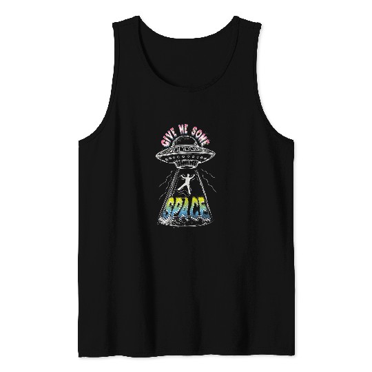 Aliens UFO Flying Saucer Invasion 1950s Sience Fiction Abduction 23 Tank Tops