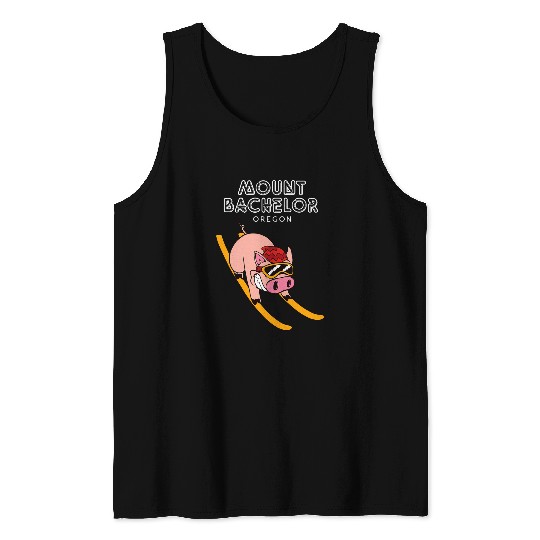 Pig Pet Mount Bachelor Oregon Funny Pig Ski Tank Tops