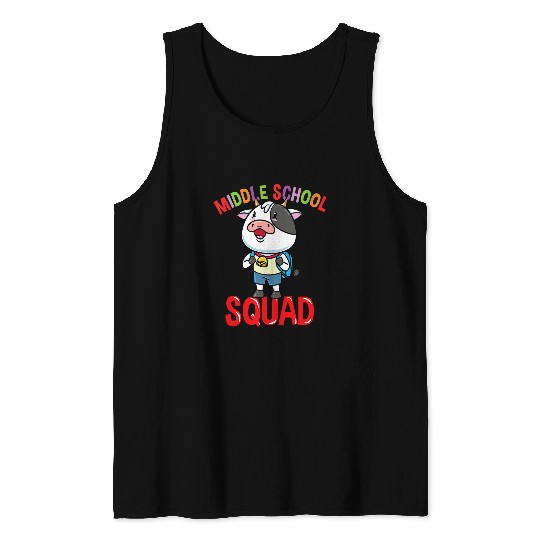 Cow Pet Back To School Middle School Squad Tank Tops