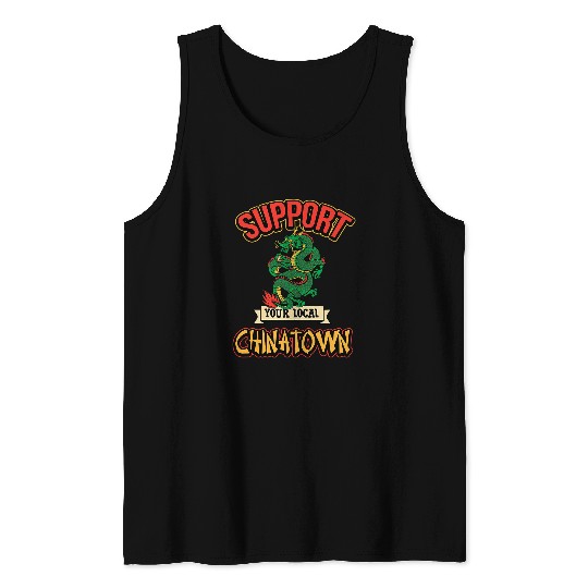 Dragon Pet Support Local Chinatown New York San Francisco Tank Tops