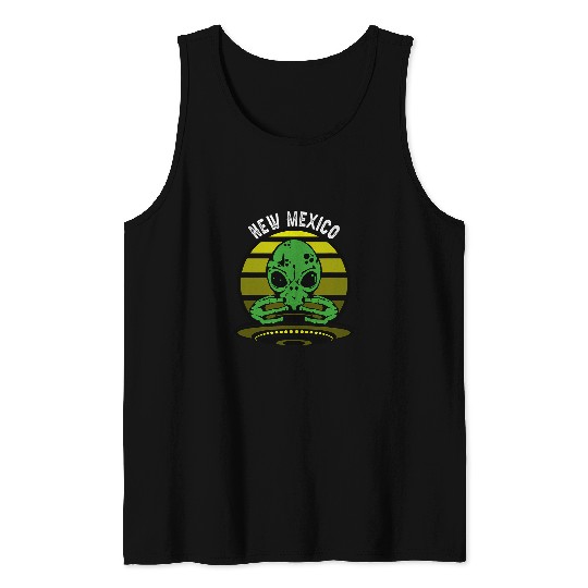 Aliens UFO New Mexico Roswell Alien UFO Flying Saucer Tank Tops