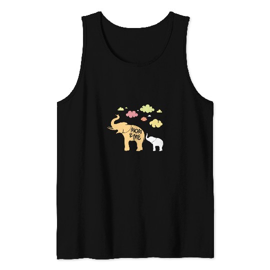 Elephant Mammal Mom And Me Cute Elephant Animal Matching Mommy Mama Mother Tank Tops