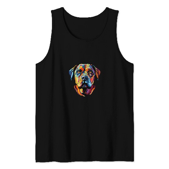 Halloween Rottweiler Sugar Skull Dogs Flowers Funny Tank Tops