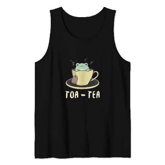 Frog Pet Cottagecore Aesthetic Kawaii Frog Toad Toa Tea In A Tea Cup8 Tank Tops