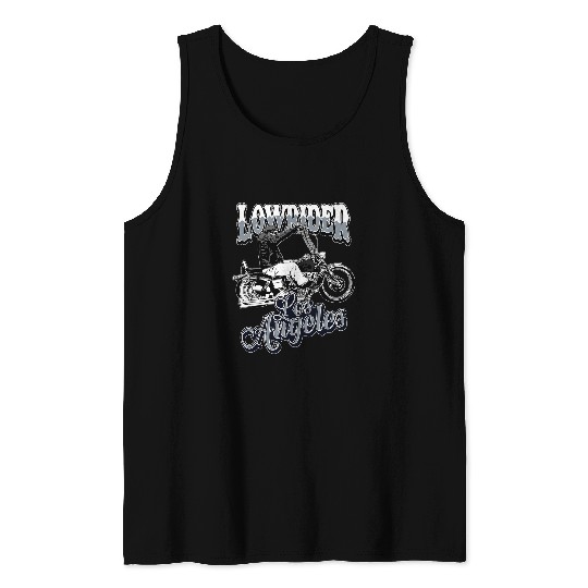 Classic Lowrider Chicano Motorcycle Los Angeles Lowrider Tank Tops